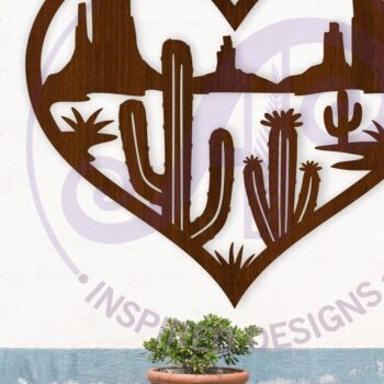 Intra απο ξύλο plywood 3mm-4mm πάχος – Δυτική σκηνή τοίχου καρδιών καουμπόη Δίασταση  40x30 cm INTRAFABR-123595330 - Image 1