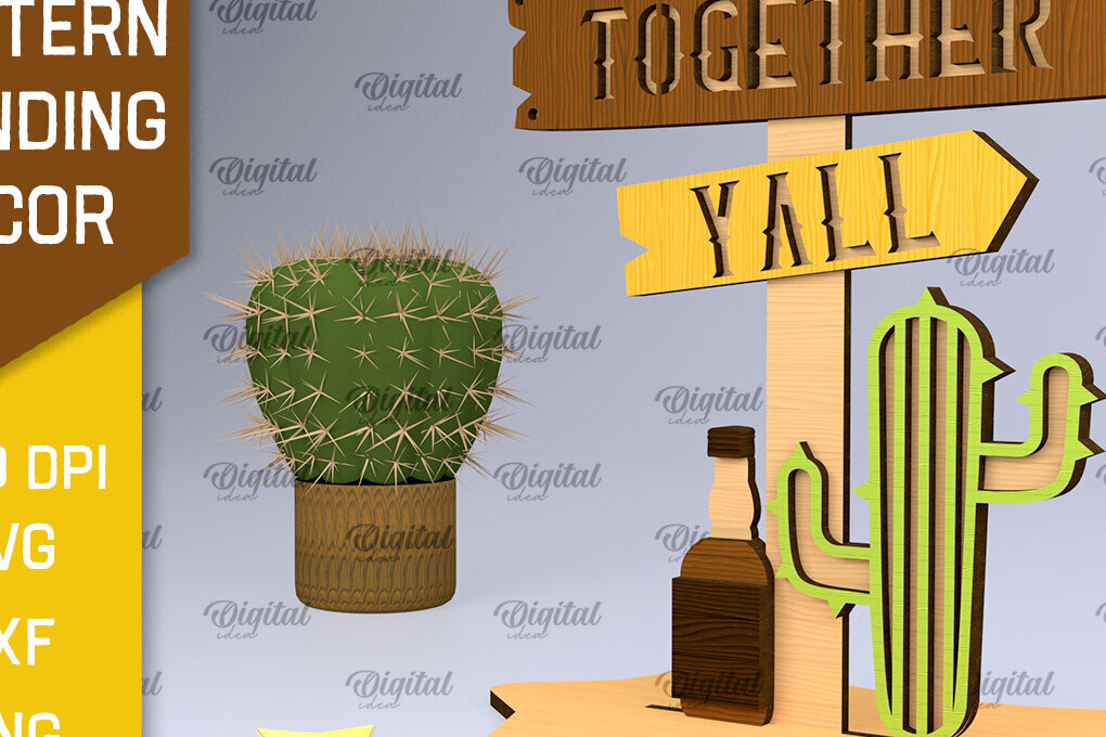 Intra απο ξύλο plywood 3mm-4mm πάχος – Western Standing Decor Δίασταση  20x20 cm INTRAFABR-97800336