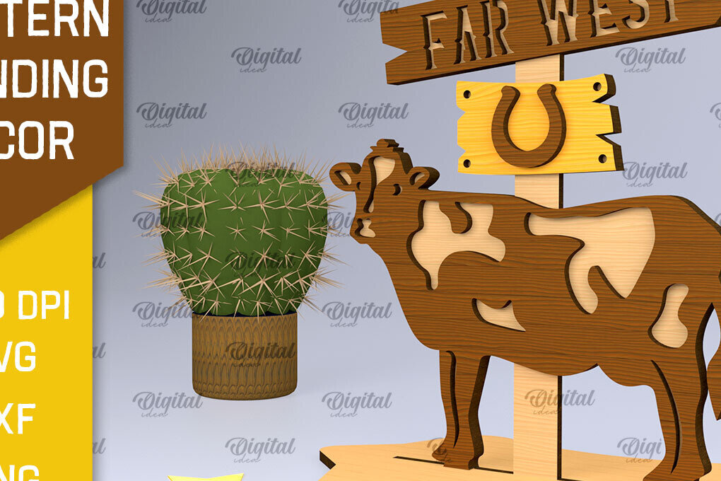 Intra απο ξύλο plywood 3mm-4mm πάχος – Western Standing Decor Δίασταση  20x20 cm INTRAFABR-97799736 - Image 1