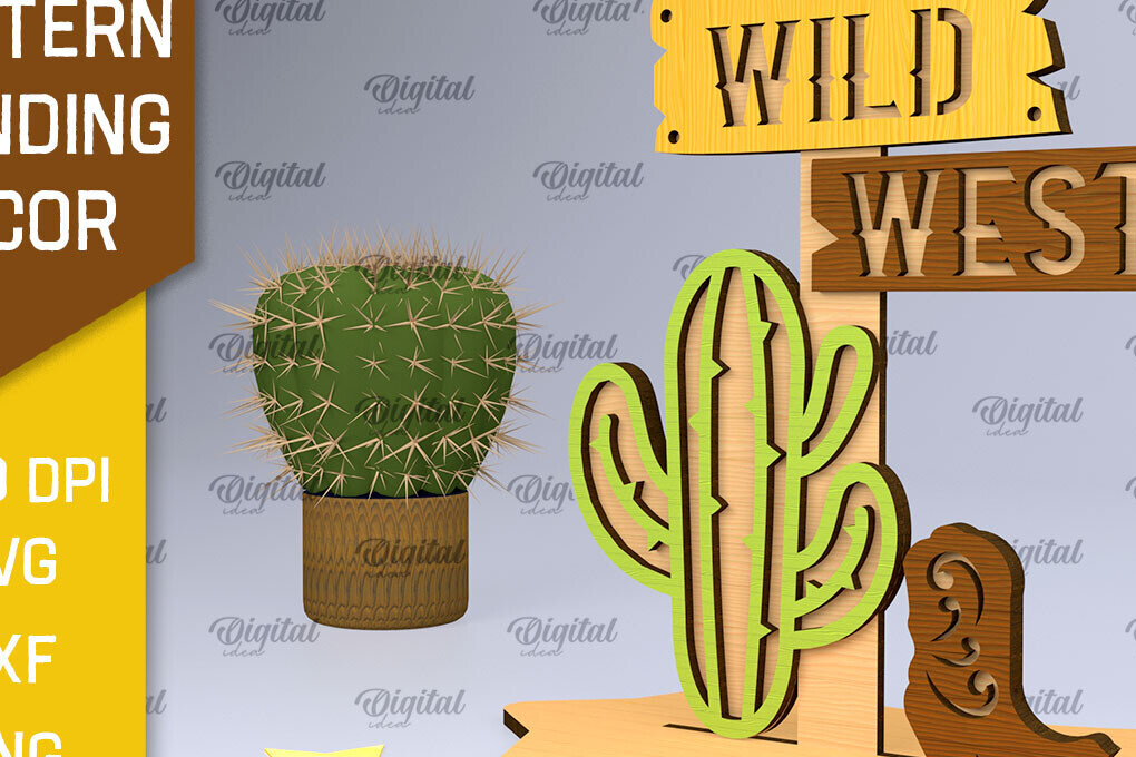 Intra απο ξύλο plywood 3mm-4mm πάχος – Western Standing Decor Δίασταση  20x20 cm INTRAFABR-97799980