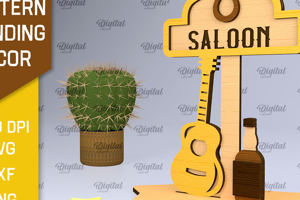 Intra απο ξύλο plywood 3mm-4mm πάχος – Western Standing Decor Δίασταση  20x20 cm INTRAFABR-97800251