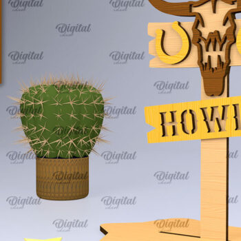 Intra απο ξύλο plywood 3mm-4mm πάχος – Δέσμη κοπής με λέιζερ Western Standing Decor Δίασταση  20x20 cm INTRAFABR-97966081 - Image 6