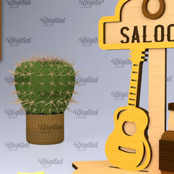 Intra απο ξύλο plywood 3mm-4mm πάχος – Δέσμη κοπής με λέιζερ Western Standing Decor Δίασταση  20x20 cm INTRAFABR-97966081 - Image 7