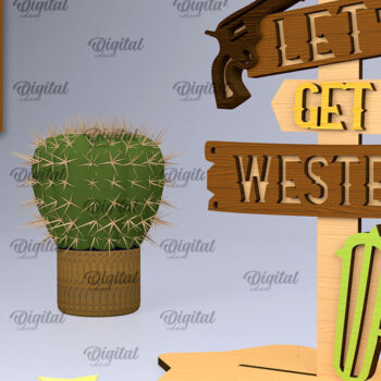 Intra απο ξύλο plywood 3mm-4mm πάχος – Δέσμη κοπής με λέιζερ Western Standing Decor Δίασταση  20x20 cm INTRAFABR-97966081 - Image 8