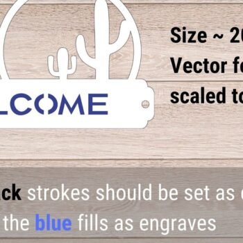 Intra απο ξύλο plywood 3mm-4mm πάχος – Western σημάδι καλωσορίσματος, Cowboy Δίασταση  20x20 cm INTRAFABR-94461603 - Image 2