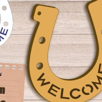 Intra απο ξύλο plywood 3mm-4mm πάχος – Western σημάδι καλωσορίσματος, Cowboy Δίασταση  20x20 cm INTRAFABR-94717934 - Image 1