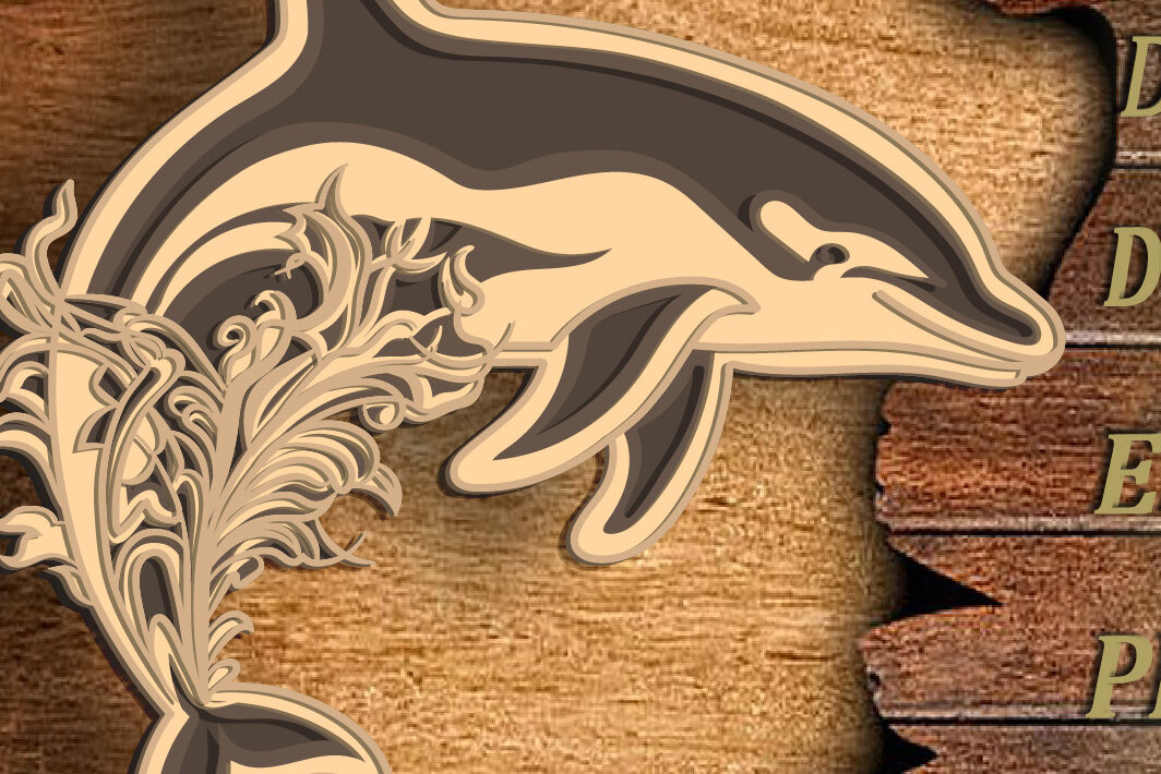 Intra απο ξύλο plywood 3mm-4mm πάχος – Whale 3D Layer/Whale 3D Mandala/ Δίασταση  20x20 cm INTRAFABR-73956315