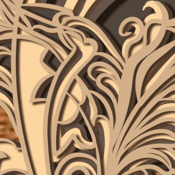 Intra απο ξύλο plywood 3mm-4mm πάχος – Whale 3D Layer/Whale 3D Mandala/ Δίασταση  20x20 cm INTRAFABR-73956315 - Image 3