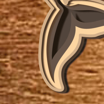 Intra απο ξύλο plywood 3mm-4mm πάχος – Whale 3D Layer/Whale 3D Mandala/ Δίασταση  20x20 cm INTRAFABR-73956315 - Image 5