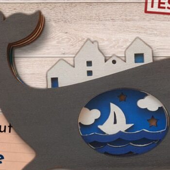 Intra απο ξύλο plywood 3mm-4mm πάχος – Φάλαινα 3D Layered Decor, Marine Δίασταση 20x20 cm INTRAFABR-63888093 - Image 1