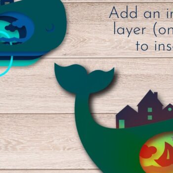 Intra απο ξύλο plywood 3mm-4mm πάχος – Φάλαινα 3D Layered Decor, Marine Δίασταση 20x20 cm INTRAFABR-63888093 - Image 3