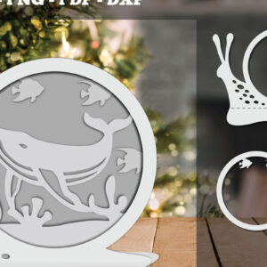 Intra απο ξύλο plywood 3mm-4mm πάχος – Whale 3D Papercut Design Δίασταση  40x30 cm INTRAFABR-92283667