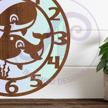 Intra απο ξύλο plywood 3mm-4mm πάχος – Αρχεία κοπής με λέιζερ ρολογιού τοίχου ζώων φάλαινας Δίασταση  40x30 cm INTRAFABR-81776267 - Image 1