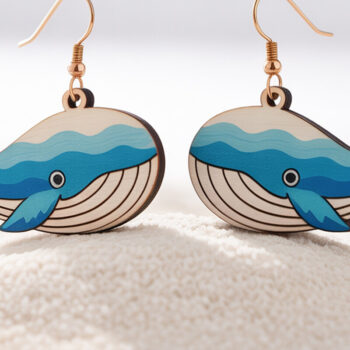 Intra απο ξύλο plywood 3mm-4mm πάχος – Σκουλαρίκια φάλαινας για Δίασταση  5x5 cm INTRAFABR-121577014 - Image 1