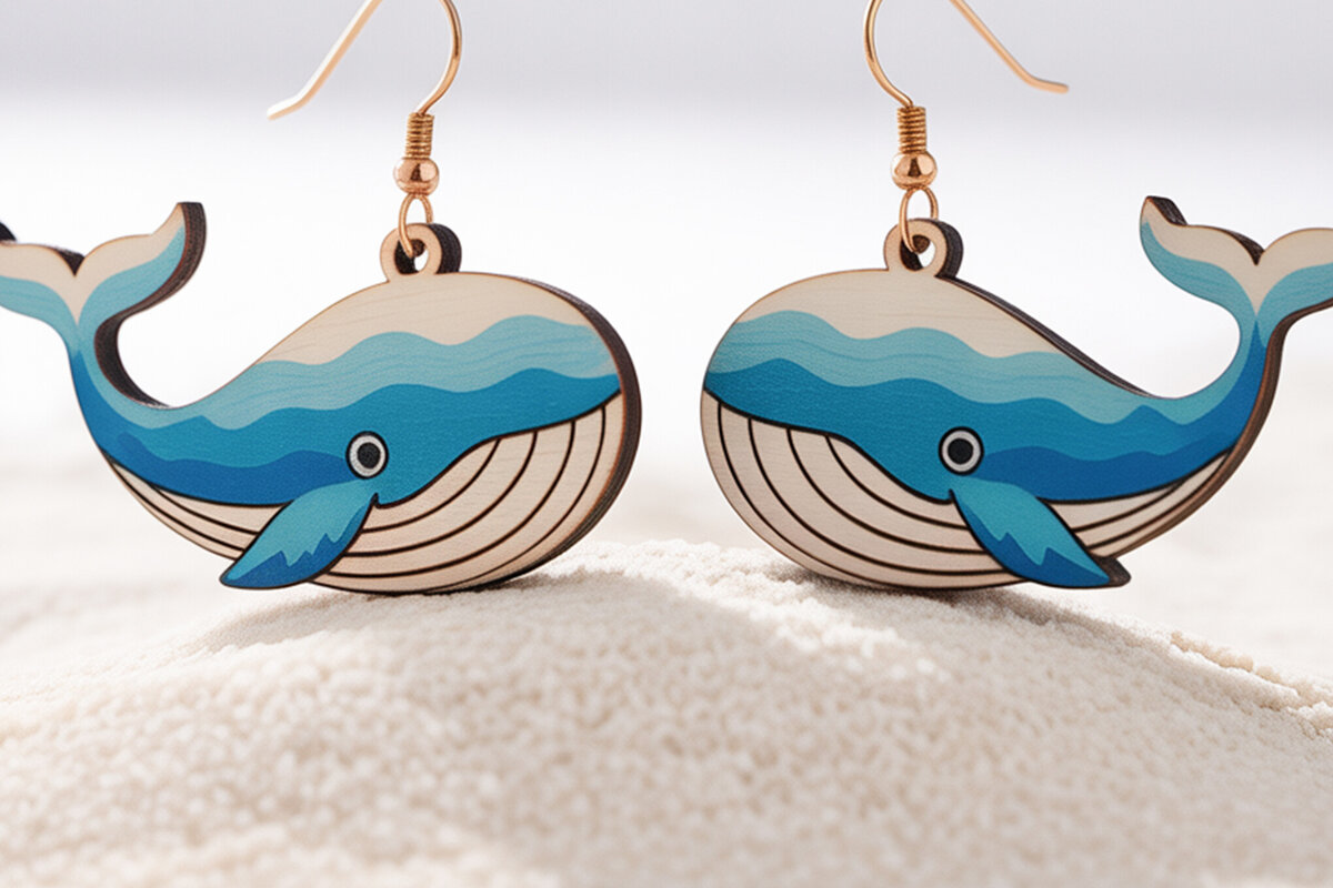 Intra απο ξύλο plywood 3mm-4mm πάχος – Σκουλαρίκια φάλαινας για Δίασταση  5x5 cm INTRAFABR-121577014