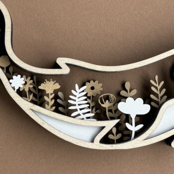 Intra απο ξύλο plywood 3mm-4mm πάχος – Floral διακοσμημένο πρότυπο φαλαινών Δίασταση  20x20 cm INTRAFABR-104846491 - Image 1