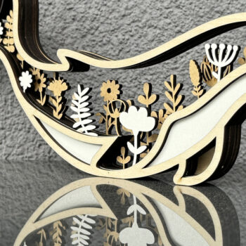 Intra απο ξύλο plywood 3mm-4mm πάχος – Floral διακοσμημένο πρότυπο φαλαινών Δίασταση  20x20 cm INTRAFABR-104846491 - Image 4