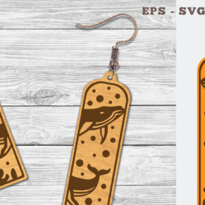 Intra απο ξύλο plywood 3mm-4mm πάχος – Σκουλαρίκια Whale Δίασταση  5x5 cm INTRAFABR-103065073