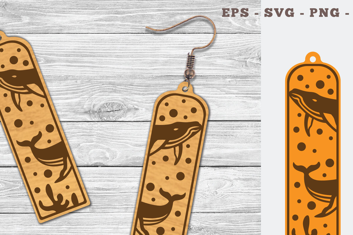 Intra απο ξύλο plywood 3mm-4mm πάχος – Σκουλαρίκια Whale Δίασταση  5x5 cm INTRAFABR-103065073