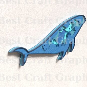 Intra απο ξύλο plywood 3mm-4mm πάχος – Αρχεία αποκοπής με λέιζερ φάλαινας - Τέχνη 6 επιπέδων Δίασταση  20x20 cm INTRAFABR-119672238 - Image 4