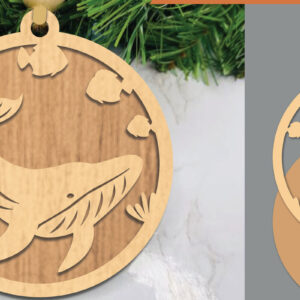 Intra απο ξύλο plywood 3mm-4mm πάχος – Στολίδι με λέιζερ φάλαινας Δίασταση  20x20 cm INTRAFABR-106024428