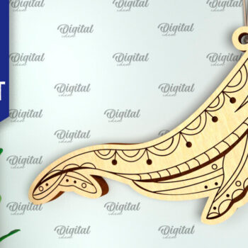 Intra απο ξύλο plywood 3mm-4mm πάχος – στολίδι φάλαινας Δίασταση  20x20 cm INTRAFABR-99132500 - Image 1