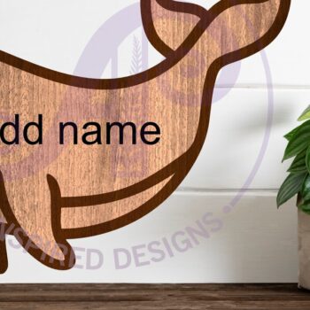 Intra απο ξύλο plywood 3mm-4mm πάχος – Σύμβολο ονόματος περίγραμμα φάλαινας δύο επιπέδων Δίασταση  20x20 cm INTRAFABR-111250210 - Image 2