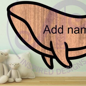 Intra απο ξύλο plywood 3mm-4mm πάχος – Σύμβολο ονόματος περίγραμμα φάλαινας δύο επιπέδων Δίασταση  20x20 cm INTRAFABR-111250210 - Image 3