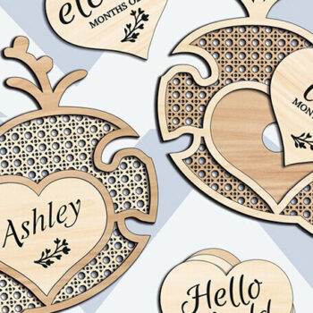 Intra απο ξύλο plywood 3mm-4mm πάχος – Στολίδι μωρού Milestone από φάλαινα Rattan Δίασταση  20x20 cm INTRAFABR-103440907 - Image 1