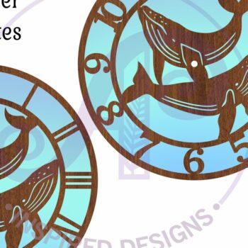 Intra απο ξύλο plywood 3mm-4mm πάχος – Αρχεία κοπής με λέιζερ ρολόι τοίχου φάλαινας, Δίασταση  40x30 cm INTRAFABR-94625003 - Image 3