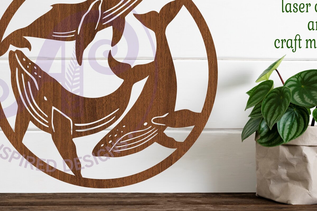 Intra απο ξύλο plywood 3mm-4mm πάχος – Σημάδι τέχνης τοίχου φαλαινών, αρχείο. Διάνυσμα Δίασταση  40x30 cm INTRAFABR-96417793