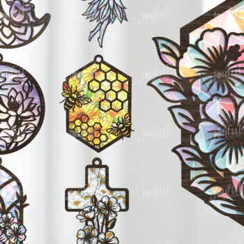 Intra απο ξύλο plywood 3mm-4mm πάχος – Whimsical Suncatcher Bundle Δίασταση  20x20 cm INTRAFABR-123644828 - Image 1