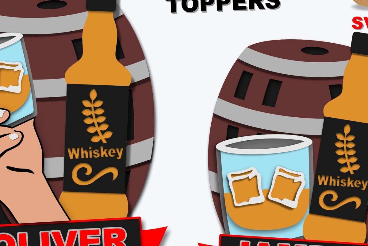 Intra απο ξύλο plywood 3mm-4mm πάχος – Whisky Toppers 3d Δίασταση  20x20 cm INTRAFABR-99955060