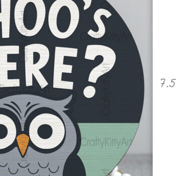 Intra απο ξύλο plywood 3mm-4mm πάχος – Whoo's There Κρεμάστρα πόρτας κουκουβάγιας 3D Δίασταση  20x20 cm INTRAFABR-104867955 - Image 2