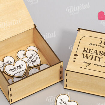 Intra απο ξύλο plywood 3mm-4mm πάχος – "ΓΙΑΤΙ ΣΕ ΑΓΑΠΩ ΜΑΜΑ" Box Δίασταση  20x20 cm INTRAFABR-118341686 - Image 1