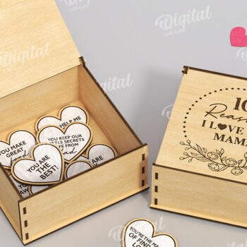 Intra απο ξύλο plywood 3mm-4mm πάχος – "ΓΙΑΤΙ ΣΕ ΑΓΑΠΩ ΜΑΜΑ" Box Δίασταση  20x20 cm INTRAFABR-118341054 - Image 1