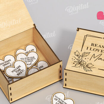 Intra απο ξύλο plywood 3mm-4mm πάχος – "ΓΙΑΤΙ ΣΕ ΑΓΑΠΩ ΜΑΜΑ" Box Δίασταση  20x20 cm INTRAFABR-118341453 - Image 1