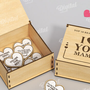 Intra απο ξύλο plywood 3mm-4mm πάχος – Why I Love You Mom Boxes LaserCut Bundle Δίασταση  20x20 cm INTRAFABR-118488976 - Image 9