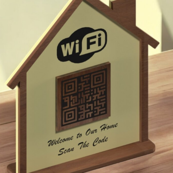 Intra απο ξύλο plywood 3mm-4mm πάχος – WiFi QR Code Sign Αρχείο 223 Δίασταση  40x30 cm INTRAFABR-118486858 - Image 1