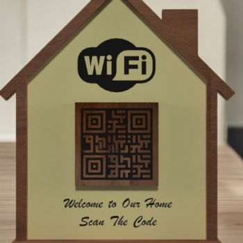 Intra απο ξύλο plywood 3mm-4mm πάχος – WiFi QR Code Sign Αρχείο 223 Δίασταση  40x30 cm INTRAFABR-118486858 - Image 3