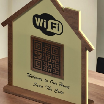 Intra απο ξύλο plywood 3mm-4mm πάχος – WiFi QR Code Sign Αρχείο 223 Δίασταση  40x30 cm INTRAFABR-118486858 - Image 4
