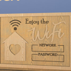 Intra απο ξύλο plywood 3mm-4mm πάχος – Πινακίδα Wi-Fi για το σπίτι. Wifi. Σημάδι λέιζερ Δίασταση  20x20 cm INTRAFABR-82011365