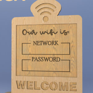 Intra απο ξύλο plywood 3mm-4mm πάχος – Πινακίδα Wi-Fi για το σπίτι. Wifi. Σημάδι λέιζερ Δίασταση  20x20 cm INTRAFABR-82009789