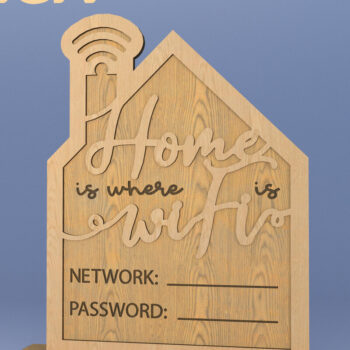 Intra απο ξύλο plywood 3mm-4mm πάχος – Wifi. Σημάδι λέιζερ. Κοπή λέιζερ σπιτιού Δίασταση  20x20 cm INTRAFABR-82011409 - Image 1