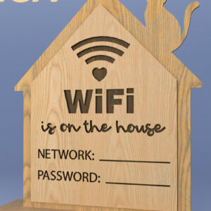 Intra απο ξύλο plywood 3mm-4mm πάχος – Wifi. Σημάδι λέιζερ. Κοπή λέιζερ σπιτιού Δίασταση  20x20 cm INTRAFABR-82010074