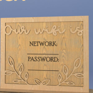 Intra απο ξύλο plywood 3mm-4mm πάχος – Wifi. Σημάδι λέιζερ. Πινακίδα Wi-Fi για το σπίτι Δίασταση  20x20 cm INTRAFABR-82010128