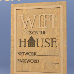 Intra απο ξύλο plywood 3mm-4mm πάχος – Wifi. Σημάδι λέιζερ. Πινακίδα Wi-Fi για το σπίτι Δίασταση  20x20 cm INTRAFABR-82011279