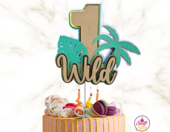 Intra απο ξύλο plywood 3mm-4mm πάχος – Wild 1 Cake Topper Δίασταση  20x20 cm INTRAFABR-77423259 - Image 2