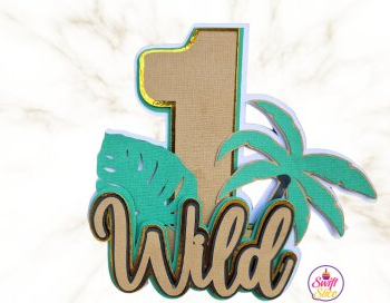 Intra απο ξύλο plywood 3mm-4mm πάχος – Wild 1 Cake Topper Δίασταση  20x20 cm INTRAFABR-77423259 - Image 3