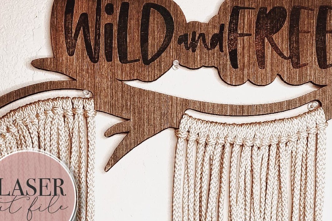 Intra απο ξύλο plywood 3mm-4mm πάχος – Wild and Free Macrame Laser Δίασταση  20x20 cm INTRAFABR-74859759